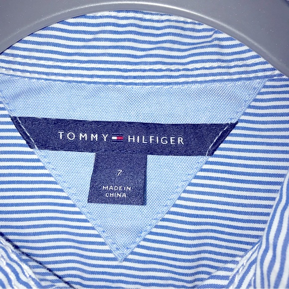 Kids Tommy Hilfiger Button -Up Pinstripe Shirt (Size 7) - Picture 5 of 5